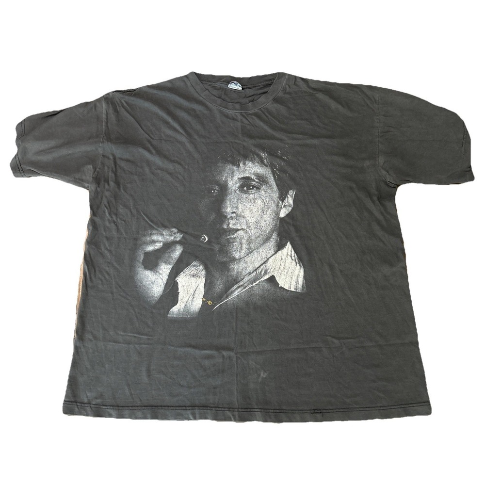 Vintage Scarface Tony Montana Portrait T Shirt 2XL cottonet Heavyweight Cotton